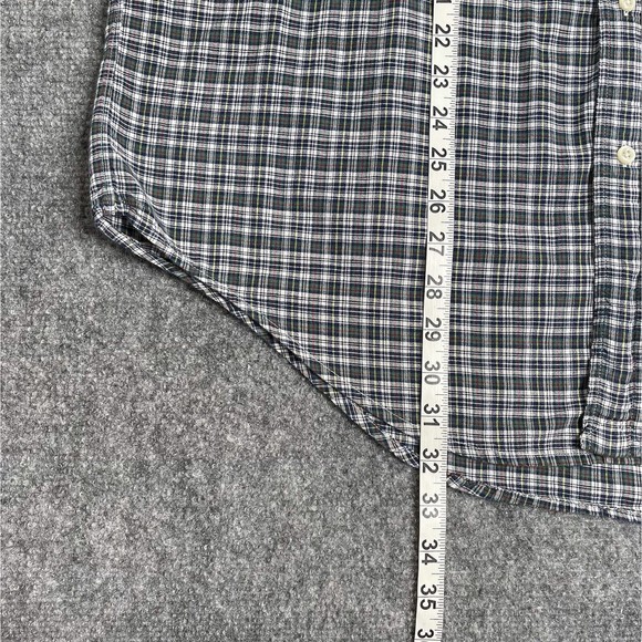 Ralph Lauren Shirt Mens Large Short Sleeve Button Front Green Plaid Cotton - Picture 6 of 6